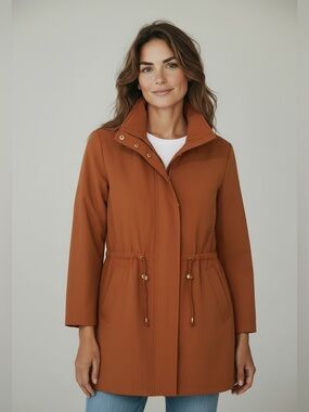 Cynthia Rowley Copper Utility Jacket with Gold hidden snap buttons 1X